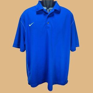 Nike Mens Golf Blue Dri-Fit Polo XL Lightweight Breathable